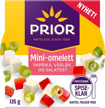 Mini Omelett Paprika og Salatost 135g Prior