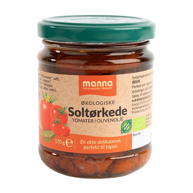 Tomat soltørka i olje170 g, økologisk, Manna