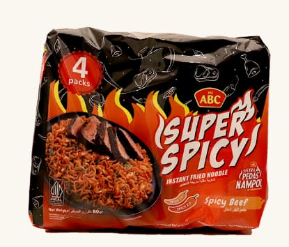 ABC Instant Fried Noodle Spicy Beef 4x80g