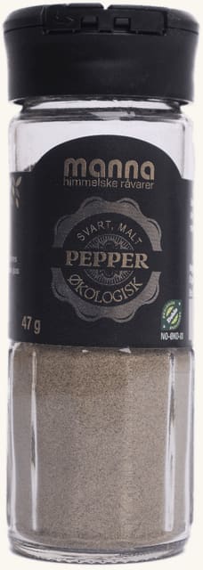 Pepper svartmalt, 47 g, økologisk, Manna