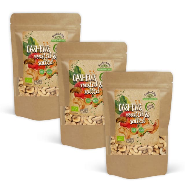 Cashewnøtter Ristet & Saltet ØKO 500g x 3 pakker