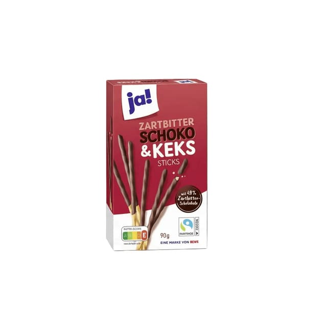 Kjeksstenger med mørk sjokolade, 90 g