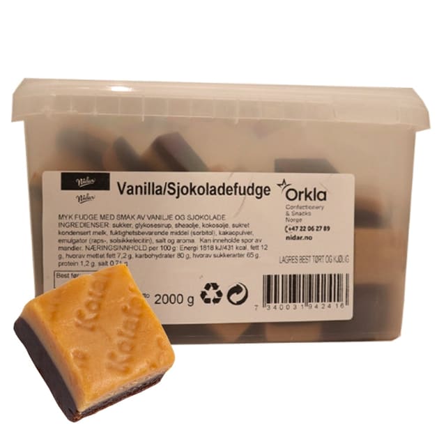 Nidar Vanilje Sjokolade Fudge 2kg | Datodeal Storpakk