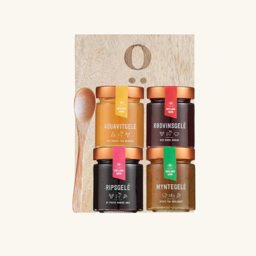 Gavepakke 6: 4pk med gelé trefjøl og treskje
