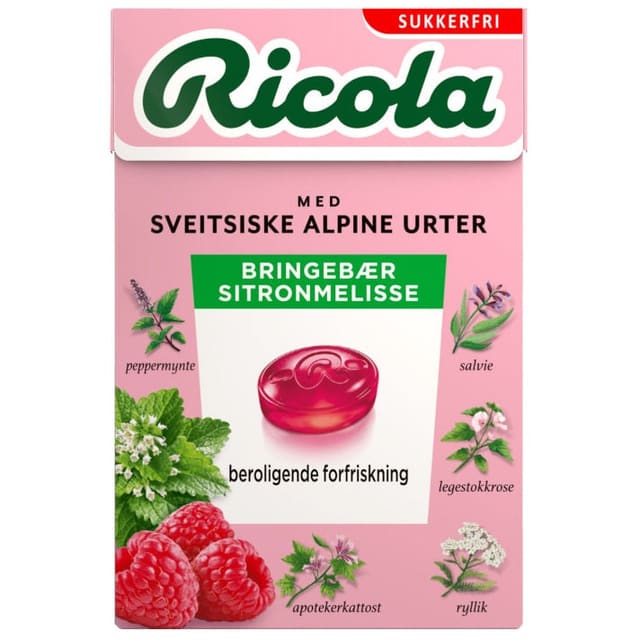 Ricola Bringebær & Sitron Sukkerfri 20x50g | Storpakk