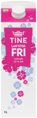 Lettmelk 1% Laktosefri 1l Tine