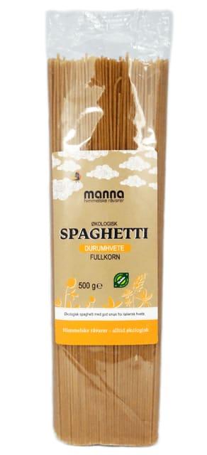 Spaghetti durumfullkorn, 500 g, økologisk, Manna