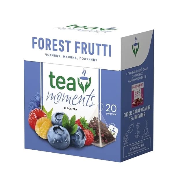 Svart te i pyramider "Forest fruits" Tea moments 34g