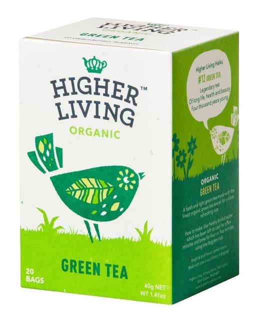 Green Tea20 poser, økologisk, Higher Living