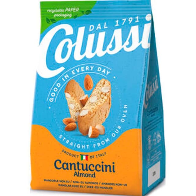 Colussi Cantuccini Mandel 300g | Italienske mandelskorper til kaffe