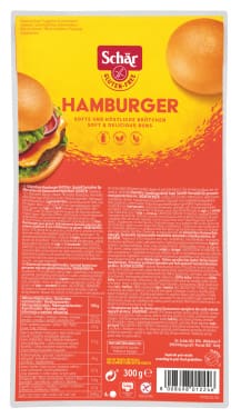 Hamburgerbrød glutenfri 4stk 300g Schar
