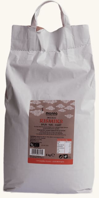 Rismiks brun-rød-svart5 kg, økologisk, Manna