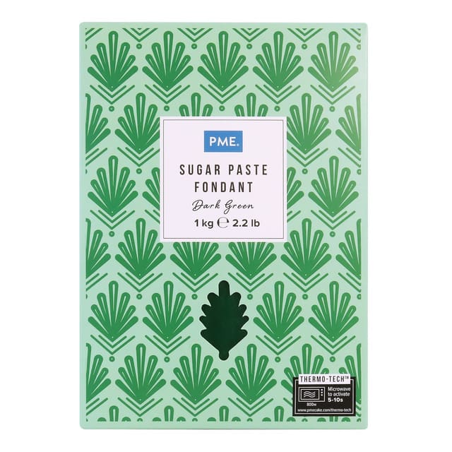 Fondant mørkegrønn – 1 kg, PME – BEST FØR 05/26