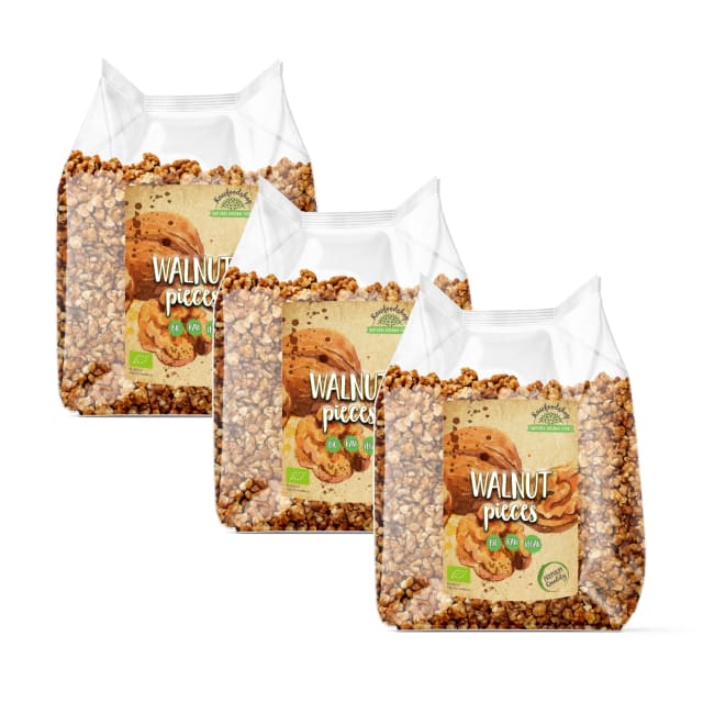 Valnøtter i biter RAW ØKO 500g x 3 pakker