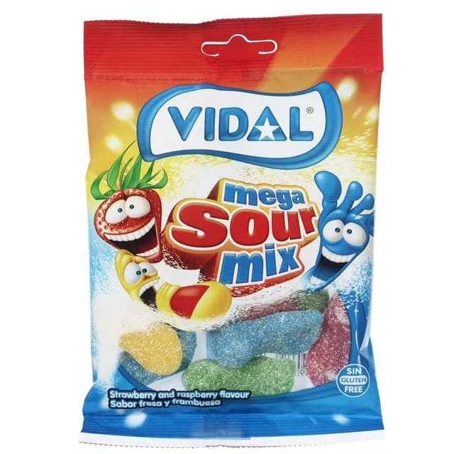 Vidal Mega Sour Mix 14x90g Storpakk