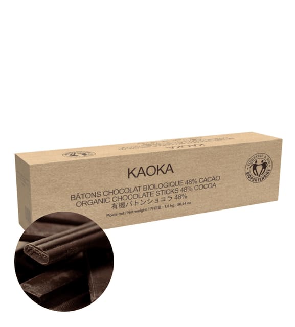 Mørk sjokolade "sticks"48%, 1,6 kg, økologisk, Kaoka
