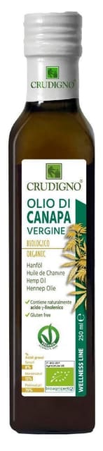 Hampolje250 ml, økologisk, Crudigno