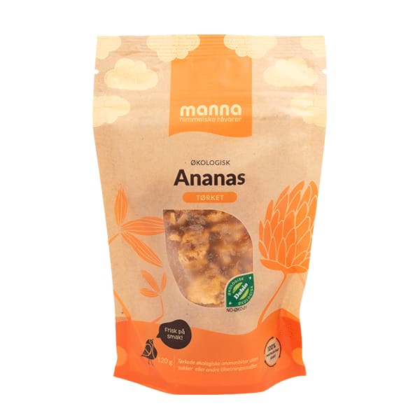 Ananas tørket120 g, økologisk, Manna
