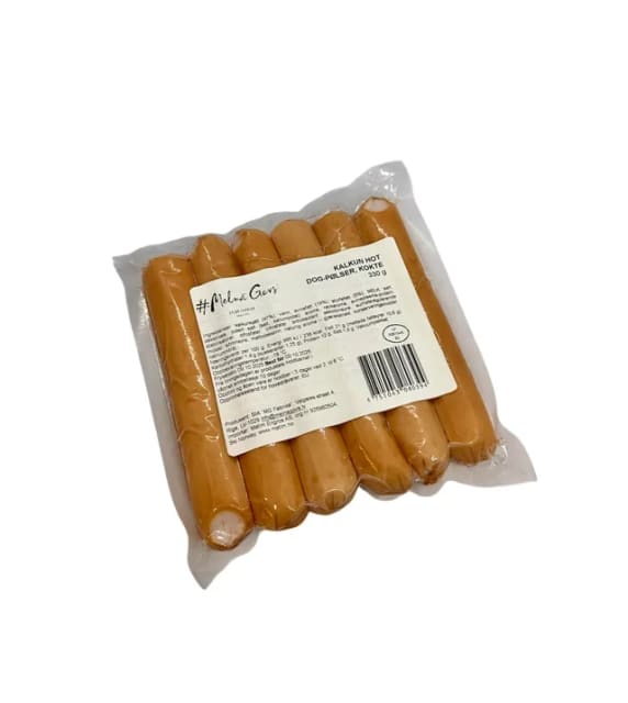 Kalkun hot dog-pølser, kokte, 330g frossent