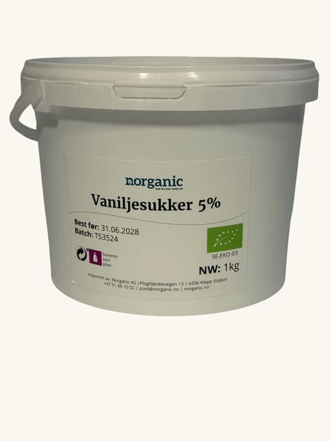 Vaniljesukker 5%1 kg, økologisk