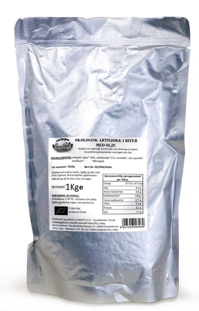 Artisjokk i solsikkeolje1 kg, økologisk, Campo