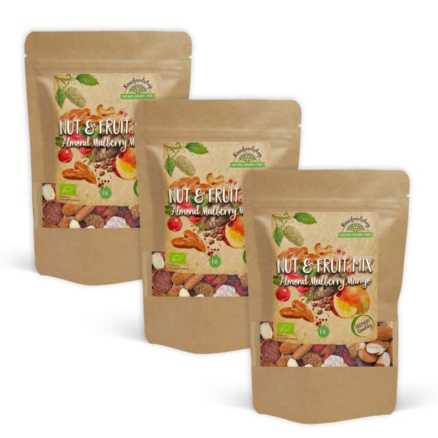 Nøtt- & Fruktmix Mandel Morbær Mango ØKO 200g x 3 pakker