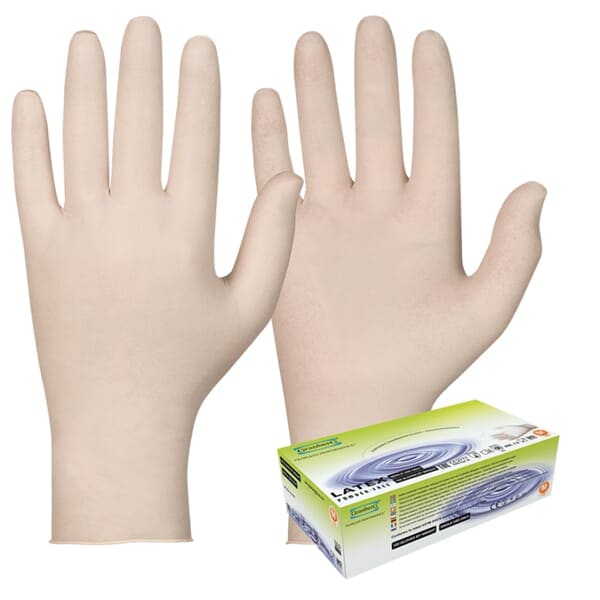 Engangshansker latex hvit s 100stk
