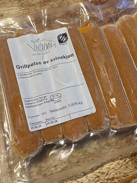 10 stykk grillpølse