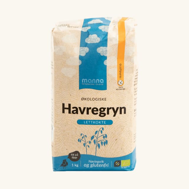 Havregrynsmå, glutenfri, 1 kg, økologisk, Manna