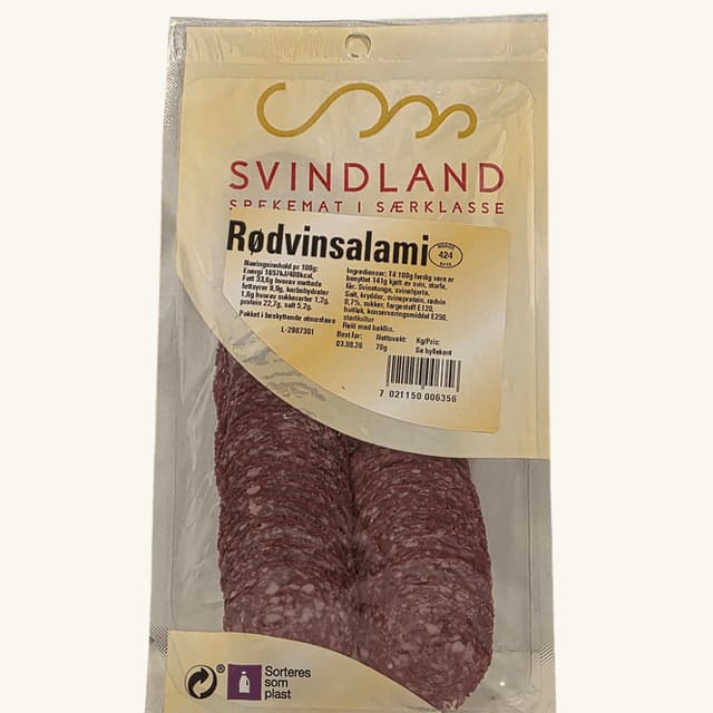 Rødvinspølse Skivet 70g