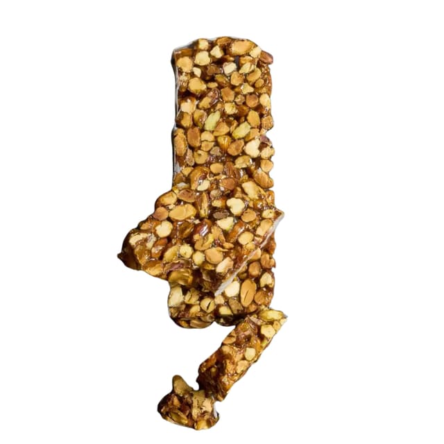 Mørk nougat med pistasj 120g kort dato