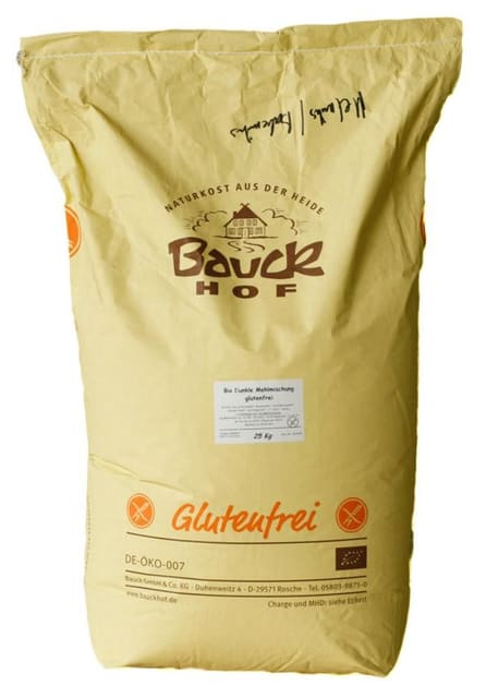 Brødmiks mørk glutenfri25 kg, økologisk