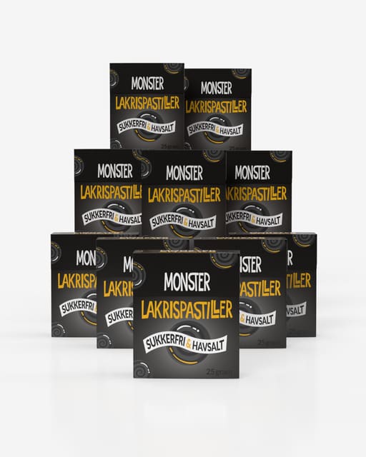 Monster Seasalt Liquorice Pastils 10x25g – TIPAKNING!