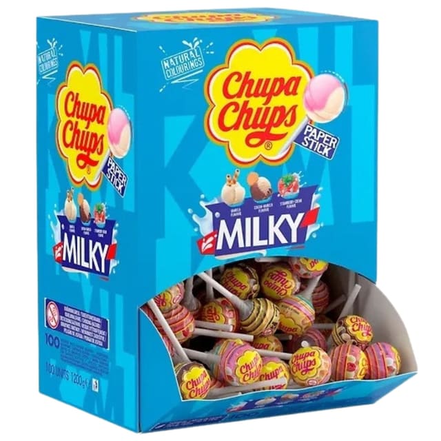 Chupa Chups Milky Lollipops 100stk | Storpakk