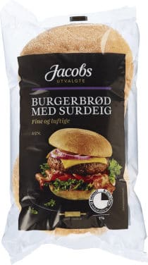 Burgerbrød m/Surdeig 4stk Jacobs Utvalgte