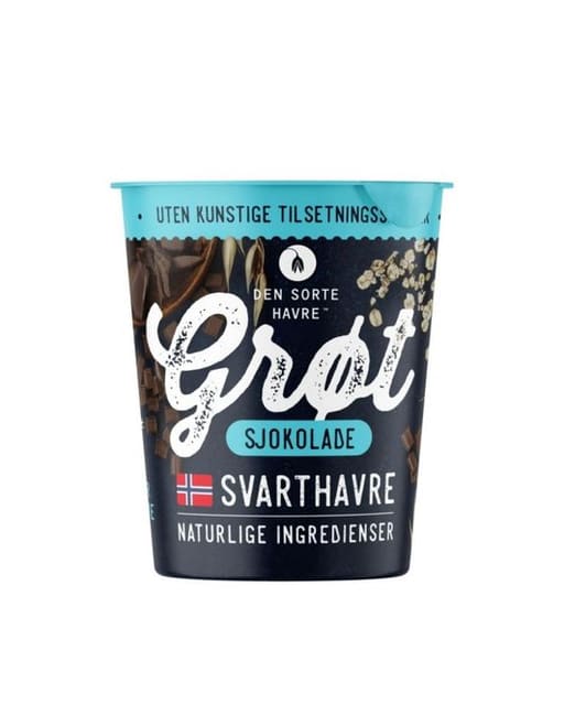 Havregrøt i beger m/sjokolade