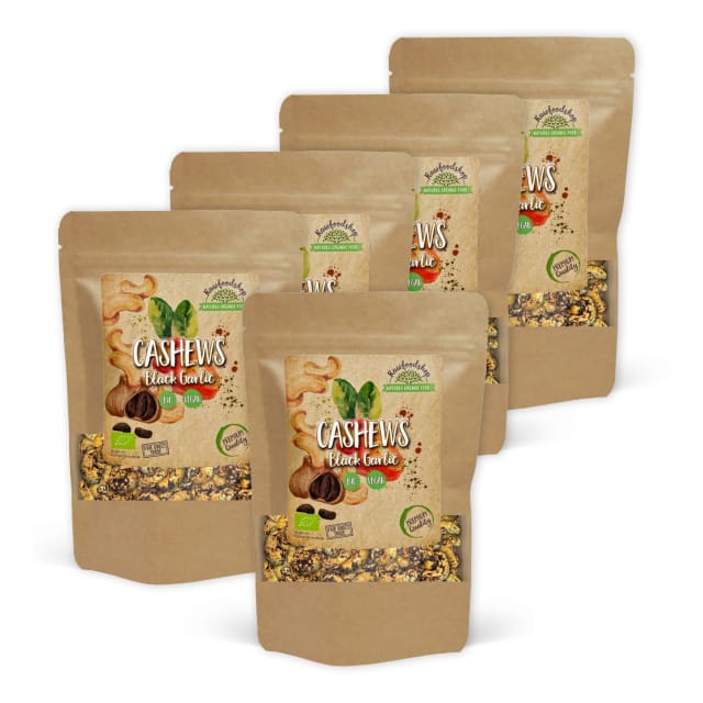 Cashewnøtter Svart Hvitløk ØKO 200g x 5 pakker