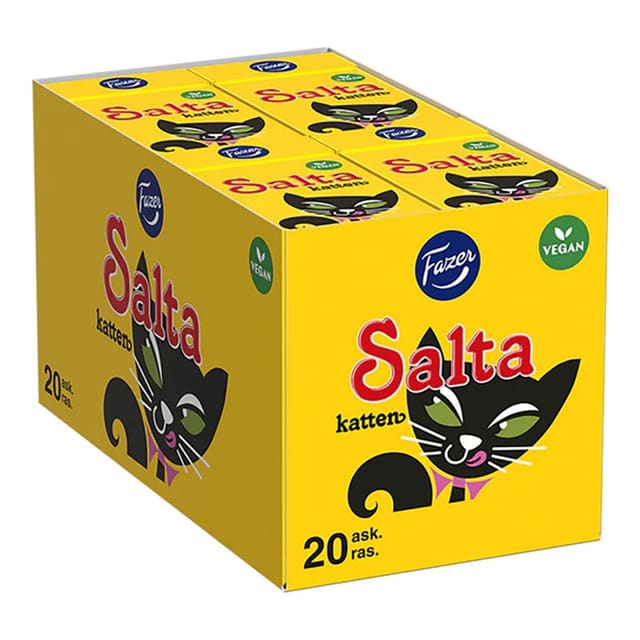 Fazer Salt Katt Pastilleske 20x38g | Storpakk