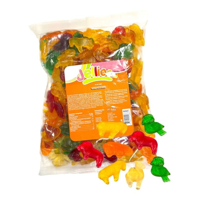Jellioo Frukt Dyr 1kg | Storpakk vingummi