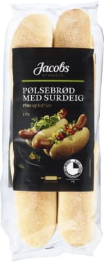 Pølsebrød Surdeig 520g 8stk Jacobs Utvalgte