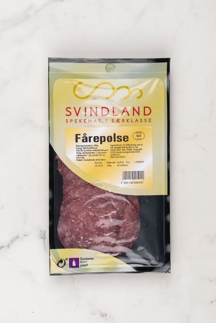 Fårepølse u/svinekjøtt oppskåret Svindland 100g