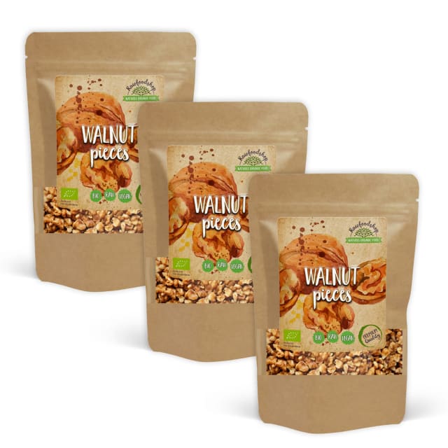 Valnøtter i stykker RAW ØKO 250g x 3 pakker