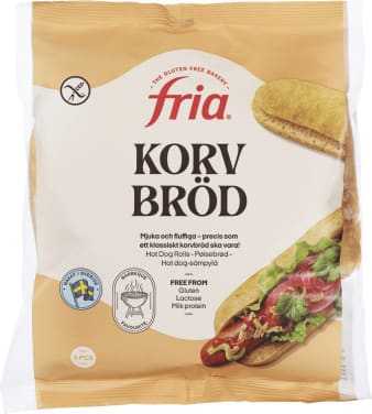 Pølsebrød glutenfri 210g Fria