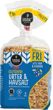 Knekkebrød Urter&Havsalt Gl.Fri 190g Sigdal