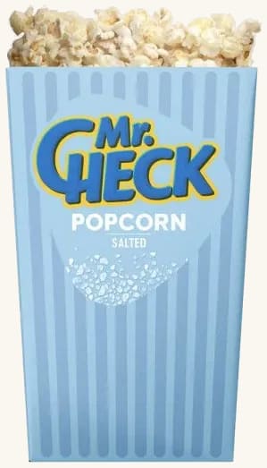 Popcorn med salt i boks Mr.Check, 100g
