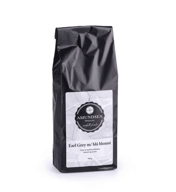 TE - Svart Earl Grey m/blå blomst
