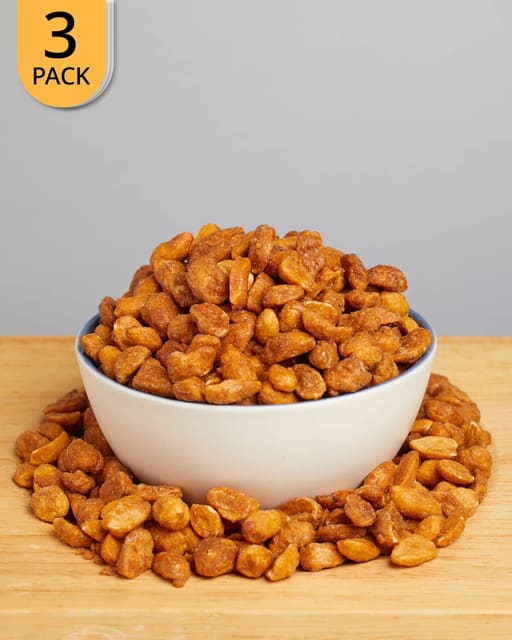 3x SunnRask Honey & Salted Peanuts 500g