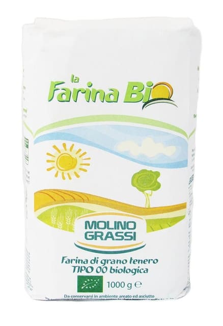 Hvetemeltipo 00, 1 kg, økologisk, Molino Grassi