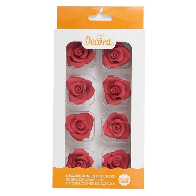 Sukkerroser Medium – Røde, Decora – BEST FØR 06/26