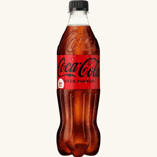 Coca cola u/sukker 0,5l 24stk